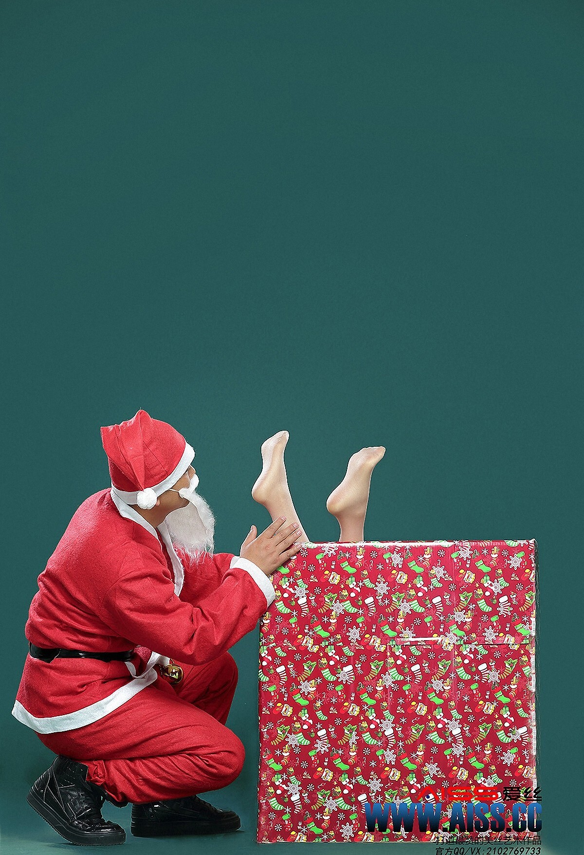 [AISS爱丝]丝袜美腿外拍 NO.073 圣诞狂欢女骑士 松果儿&索菲